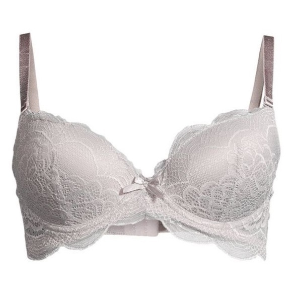 Rene Rofe lacy push-up bra taupe - Picture 1 of 6